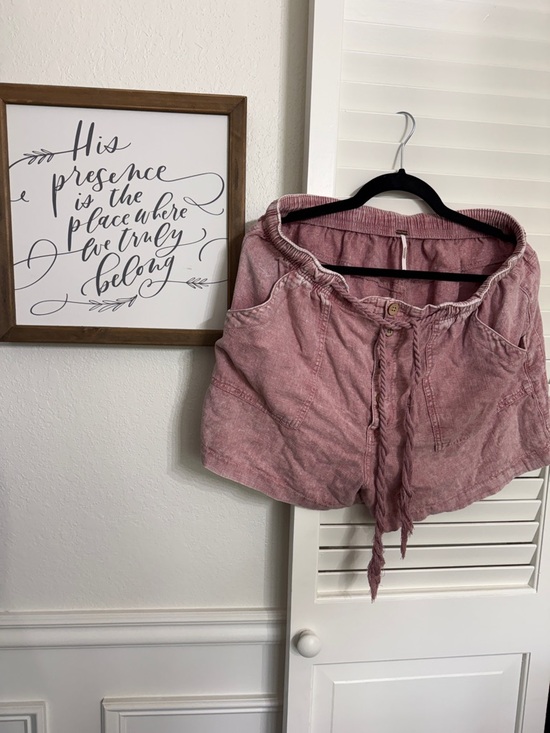 Free People Pants - Free People Mauve Pink Drawstring Linen Blend Shorts